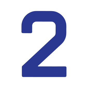 12 Inch | 308mm Polyester Insignia Blue Sail Number - No 2